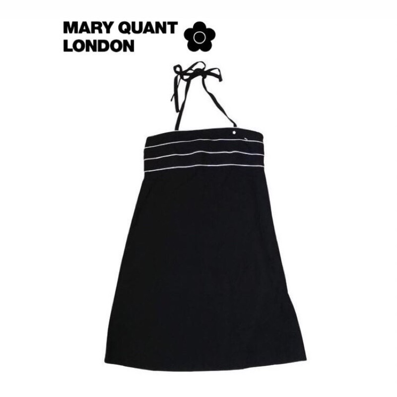 เดรสสายคล้องคอ สีดำ ผ้าดีมาก แบรนด์ Mary Quant London