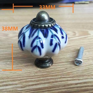 ᕦHelleryᕤ Ceramic Pumpkin Door Knob Cabinet Drawer Wardrobe Cupboard Shell Pull Handle