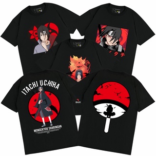 เสื้อยืดโอเวอร์ไซส์Gilan เสื้อยืด พิมพ์ลายอนิเมะ Naruto X Akatsukhi Itachi Uchiha สไตล์ญี่ปุ่น Series-A 0036S-4XL