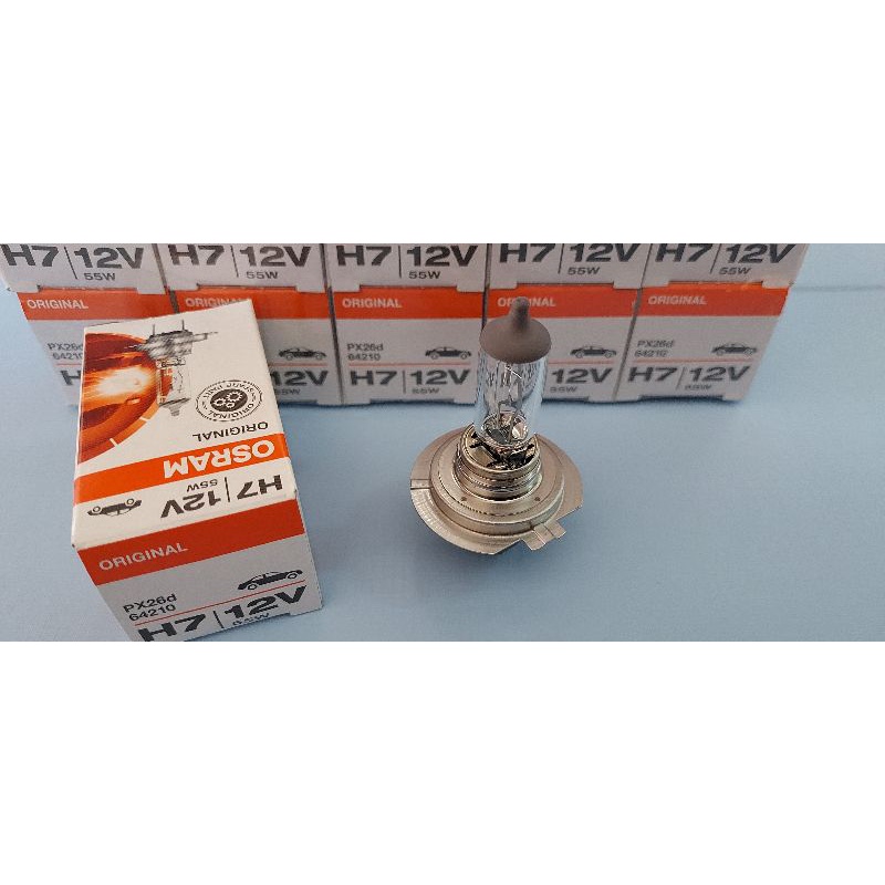 หลอดไฟหน้าH7#12V55W#.OSRAM#แบบ2ขา