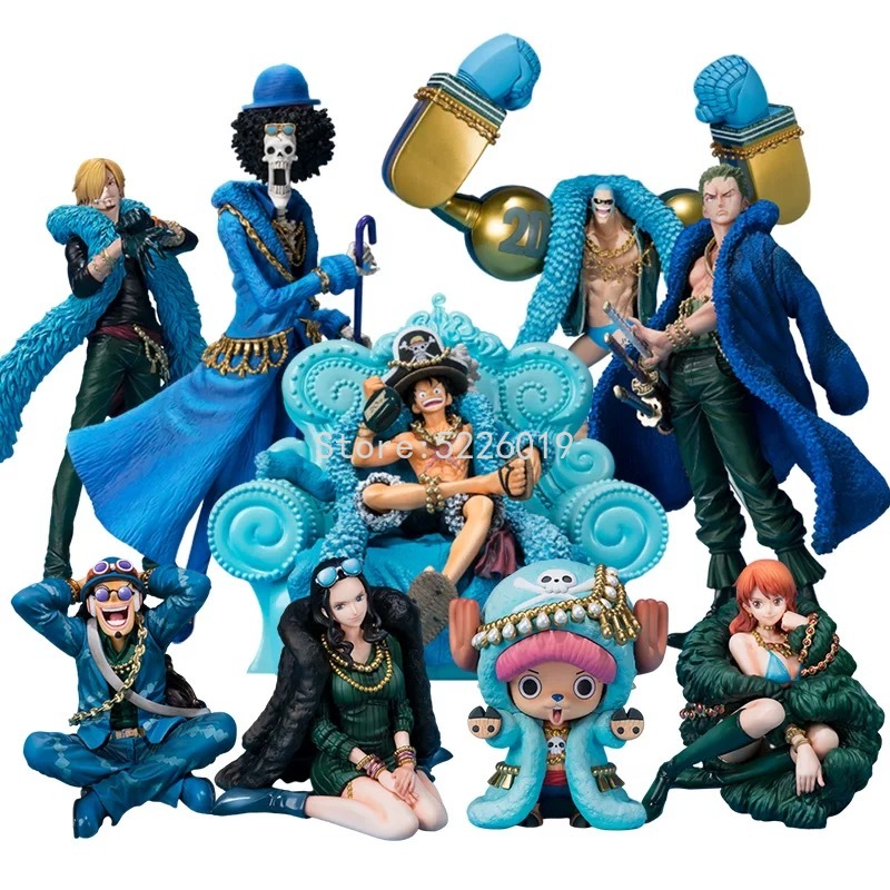 One Piece Anime Figure Toy th Anniversary Luffy Zoro Chopper Sanji Robin Franky Usopp Nami Brook Anime Action Figure Model Toy Shopee Thailand