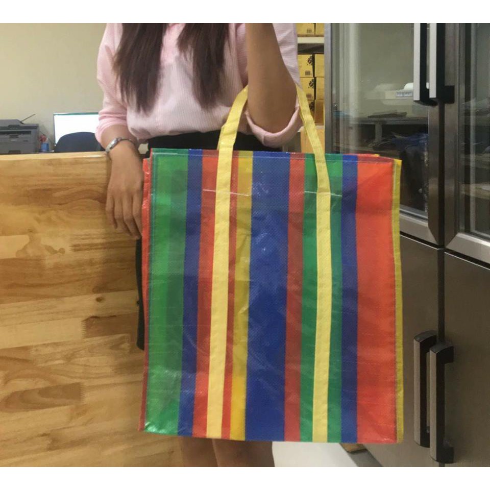 ถุงกระสอบ เหนียวทน กระสอบสายรุ้ง ของแท้ กระเป๋ากระสอบ shopping bag (ผลิตในไทย) สินค้าคุณภาพ