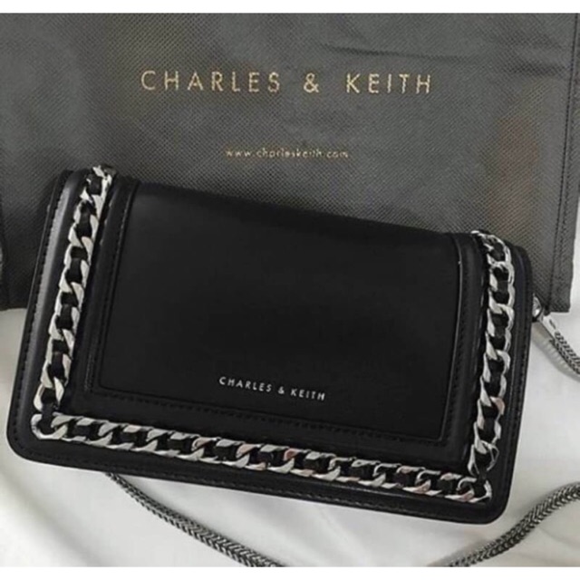 charles & keith top stitch detail crossbody bag