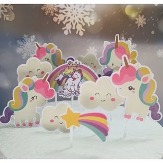 ป้ายปักเค้ก ชุดUnicorn ยูนิคอน ม้า ยูนิคอร์น และชุดPony