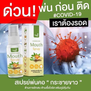 Mouth Spary สเปรย์พ่นคอ ฟ้าทะลายโจร กระชายขาว ขิง ของแท้ ใช้ได้ 130 ครั้ง มีเก็บปลายทาง