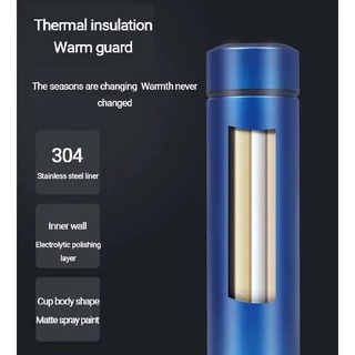 ขวดน้ำสแตนเลส เก็บความร้อน ความเย็น ขนาดความจุ 500ml แข็งแรง ทนทาน บอกอุณหภูมิน้ำได้