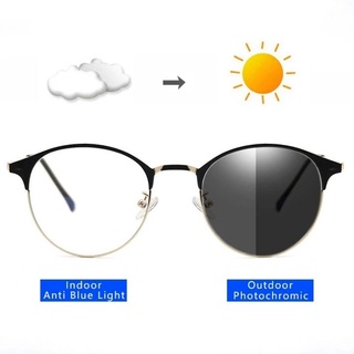 แว่นตากันแดด Polarized เปลี่ยนสีได้ไม่มีขอบแว่นสีฟ้าสําหรับบุรุษ