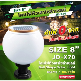 รับประกัน1ปี ของแท้100%โคมไฟหัวเสาโซล่า โคมไฟหัวเสา โคมไฟหน้าบ้าน ไฟ LED ปรับได้2แสง กันฝน กันแดด ไฟพลังงานแสงอาทิตย์