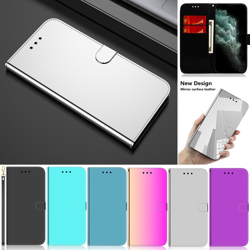 Luxury Flip Case For iPhone 11 Pro Max iPhone X XS Max XR  Mirror Wallet Flip Case Card Slot Kickstand Leather Closure Shockproof  Folio Case Cover