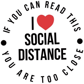 พร้อมส่ง!! ตัวรีด ลาย I ♥️ Social Distance ตัวรีดติดเสื้อ ตัวรีดติดผ้า ตัวรีดติดแมส