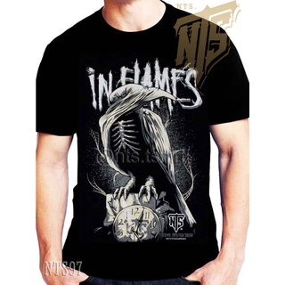 NTS 97 Inflames ROCK เสื้อยืด เสื้อวง เสื้อดำ สกรีนลายอย่างดี ผ้าหนานุ่ม ไม่หดไม่ย้วย NTS T SHIRT S M L XL XXL