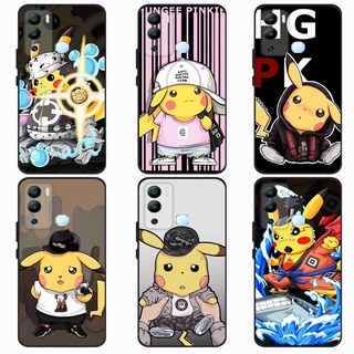 เคส Infinix Hot 12i X665 X665B Case การ์ตูน Pikachu Piece Soft Black เคสซิลิโคน โทรศัพท์มือถือ ซิลิโคนแบบนิ่ม เคส