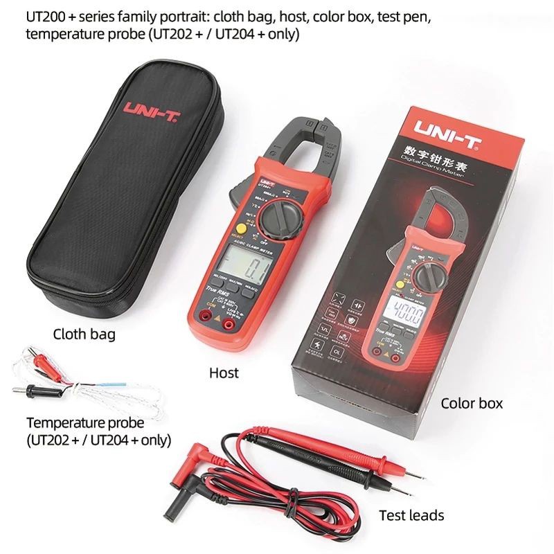 คลิปแอมป์ UNI T UT204 digital clamp meter คล้มป์มิเตอร์ มิเตอร์วัดไฟ ...