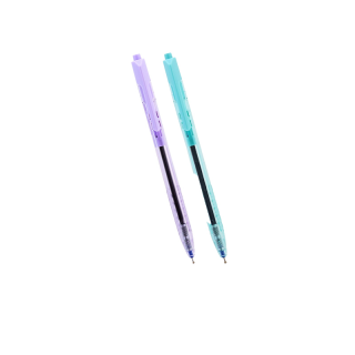 Deli Q34 Ball point pen ปากกาลูกลื่น หมึกน้ำเงิน เส้น 0.5mm คละสี 2 แท่งสุดค้ม ปากกา เครื่องเขียน อุปกรณ์การเรียน school