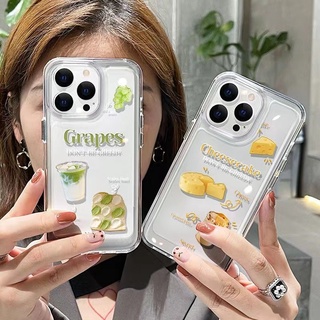 เคสโทรศัพท์มือถือ แบบใส ลายชานม ชีส สําหรับ iphone 14promax 13ProMax 12 11 7plus X XS Max