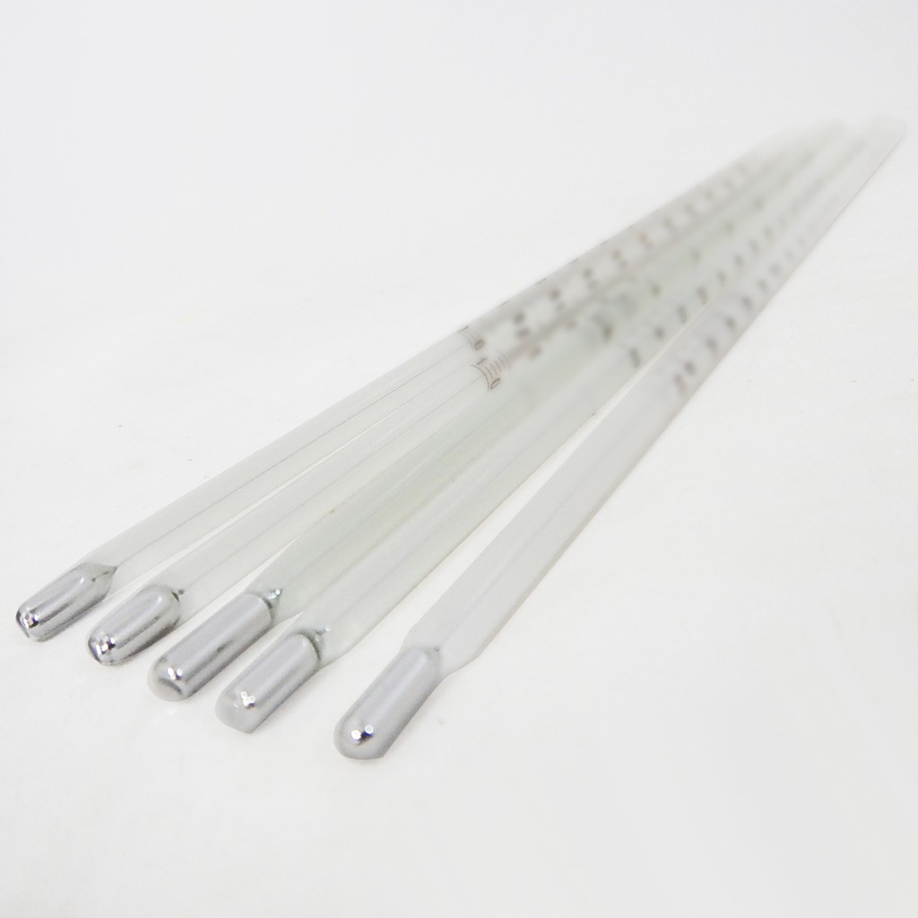 เทอร์โมมิเตอร์ปรอท (Glass Thermometer : mercury) : 0-50 ºC/0-100 ºC/-10 - 110 ºC/-10 -150 ºC/-10-360 ºC (1 ชิ้น/ชุด)