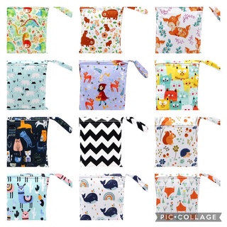 กระเป๋าใส่แพมเพิส กระเป๋าใส่ผ้าอ้อม กันน้ำ Reusable Wet Bag Nappy Bag ใส่แพมเพิสได้ 5-7 ชิ้น