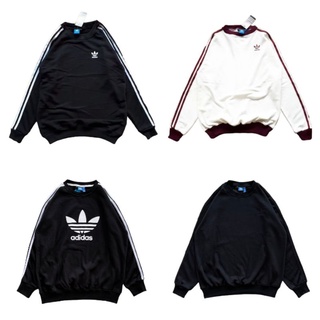 Hitam PUTIH Adidas เสื้อกันหนาว คอกลม ฟอยล์ สีดํา และสีขาว 3 ชิ้น