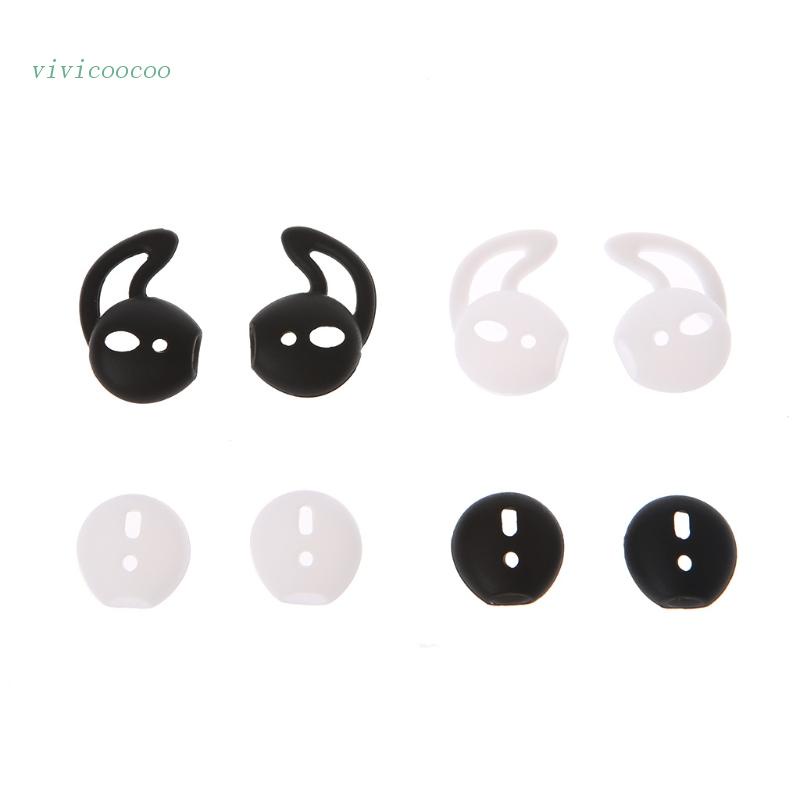 Vivi ซิลิโคนครอบหูฟัง พร้อมตะขอ สําหรับ Apple EarPods AirPods 4 คู่