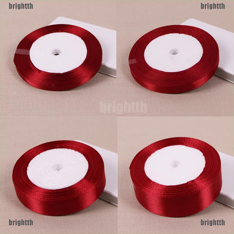 brith❤ ริบบิ้นผ้าซาตินสีไวน์แดง 25 หลา  ☀❤ ราคา ถูกที่สุด ดีลบีเคเค แกลเลอรีภาพที่ 2