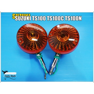 SUZUKI TS100 TS100C TS100N LH&amp;RH REAR TURN SIGNAL SET (2 PCS)  // ไฟเลี้ยว หลัง (ฝาครอบไฟสีส้ม) ซ้าย-ขวา 2 ดวง