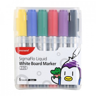 MONAMI SigmaFlo Liquid WHITE BOARD MARKER ปากกาไวท์บอร์ด โมนามิ ชุด 6 สี #220