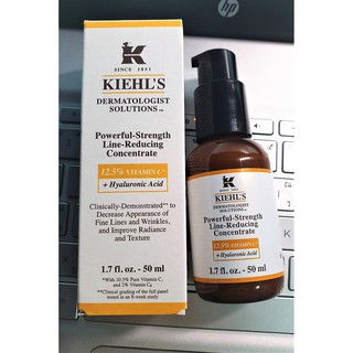 ‼️⚡️✅เซรั่ม Kiehls Powerful-Strength Line-Reducing Concentrate 50ml.วิตามินซีบริสุทธิ์ (Vit C Serum) 12.5%ฟื้นบำรุงผิวจ