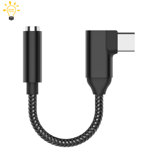 x usb c to 3 . 5 มม. อะแดปเตอร์ขยายเสียงหูฟัง 90 องศา type c แบบพกพาสําหรับ ipad pro huawei samsung galaxy