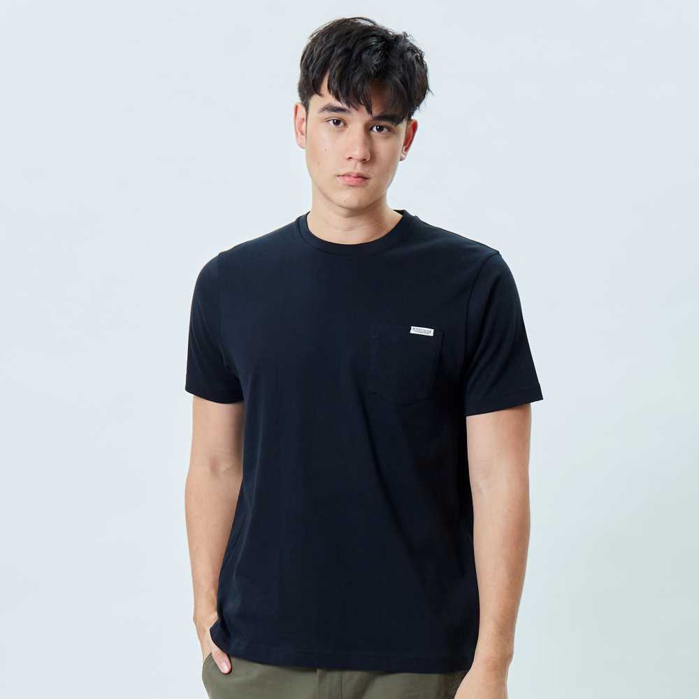 BODY GLOVE Unisex BASIC Cotton Pocket T-Shirt เสื้อยืดแบบมีกระเป๋า สีดำ-01