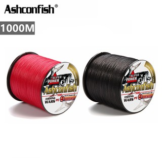 Ashconfish สายเอ็นตกปลา แบบถัก PE X4 สีดํา แดง 1000 เมตร 4 เส้น