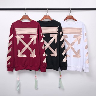 OFF WHITE tape strip pullover sweater