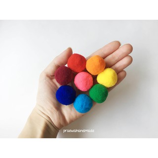 10pcs./set 2.5cm. Vivid pom pom ball ปอมปอมสีสดใส