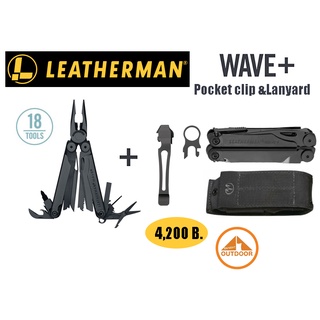 Leatherman Wave Plus BLACK + Pocket Clip &amp; Lanyard BLACK