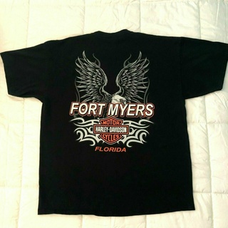 [S-5XL] Gdf21a3 เสื้อยืด ผ้าฝ้าย พิมพ์ลาย Fort Myers FloridaS Black Eagle สําหรับผู้ชาย UY32ER24774