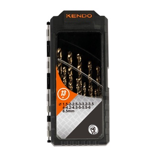 KENDO 11604034 ดอกสว่านเจาะสแตนเลส(โคบอลท์) 13 ตัวชุด 1.5 - 6.5mm | MODERTOOLS OFFICIAL