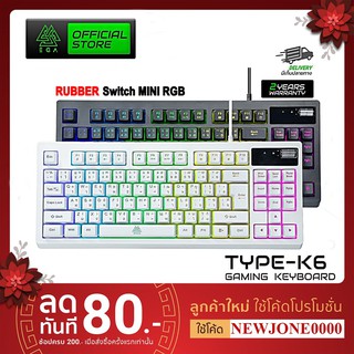 EGA Type K6 TKL 80% Keyboard USB คีบอร์ดเกมมิ่ง ไฟ Mini RGB (คีบอร์ดภาษาไทย) ประกันศูนย์ 2 ปี