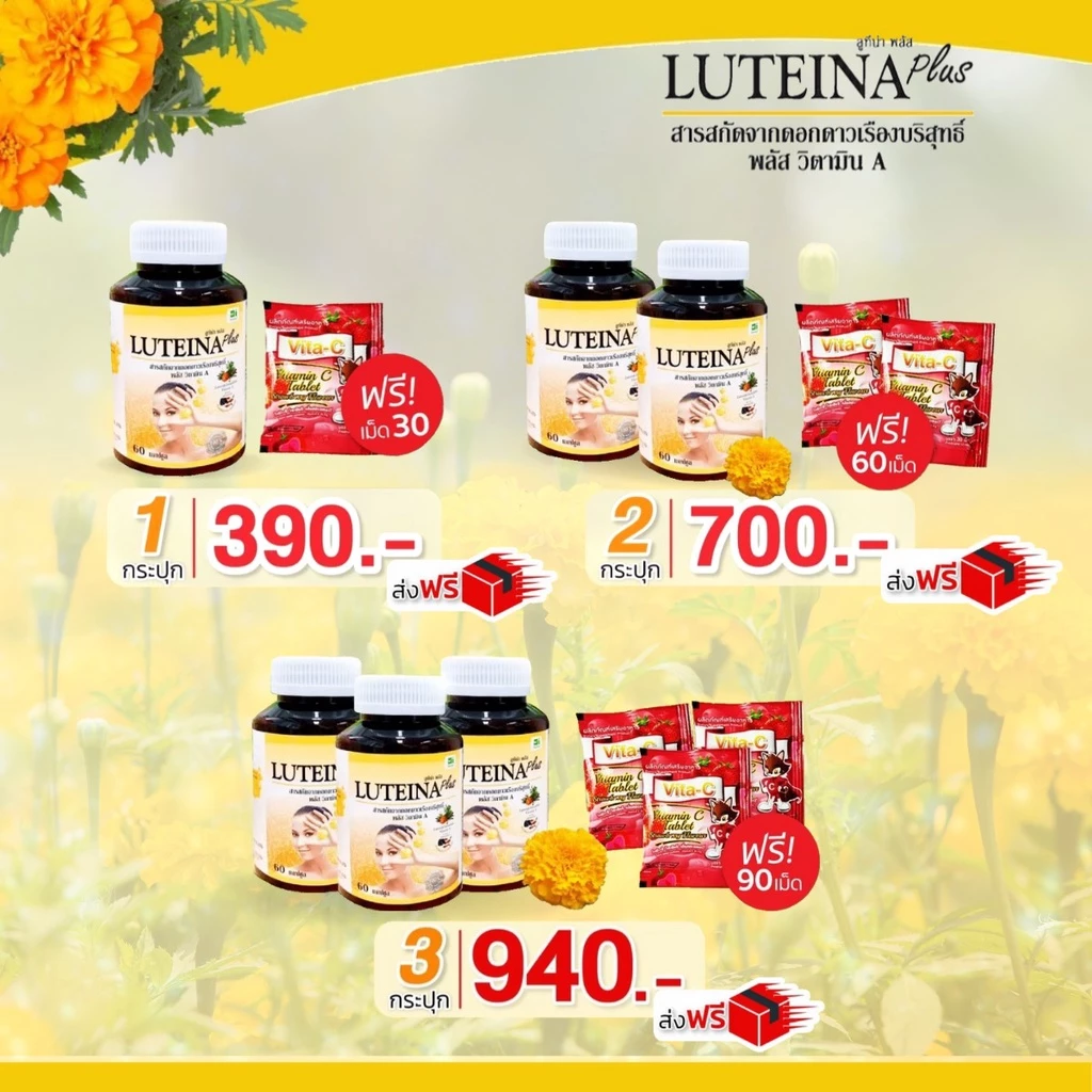 ลูทีน่า พลัส (Luteina Plus) ราคาพิเศษ!+แถมแว่นตา ส่งฟรี! พร้อมของแถมทุกออเดอร์!!!! วิตามินเอ บำรุงดวงตา บำรุงสายตา thumbnail 3