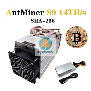 Antminer S9 S9j 14T 14.5T Bitmain Asic BTC BCH Miner Better Than S913T S11 S15 T15 WhatsMiner M3 M3X พร้อม psu ทดสอบแล้ว 100%