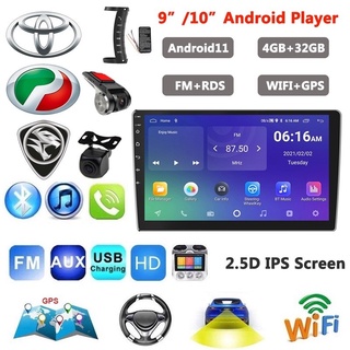 เครื่องเล่นมัลติมีเดีย วิทยุ GPS นําทาง WIFI บลูทูธ IPS 4GB+32GB 9 นิ้ว 10 นิ้ว Android 2 Din สําหรับรถยนต์