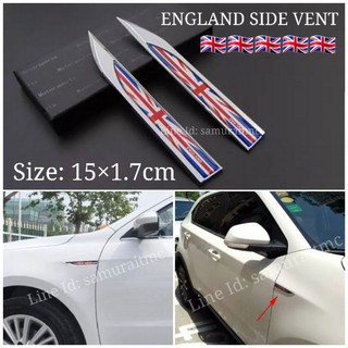 Side Vent เพลทติดข้างรถ ลายธงชาติอังกฤษ