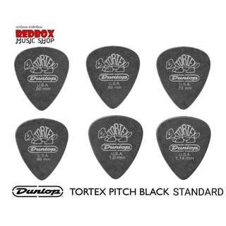 ปิ๊กกีตาร์ JIM DUNLOP TORTEX PITCH BLACK STANDARD PICK ปิ๊กกีตาร์ เต่าดำ 6ขนาด [แท้ U.S.A.100%]