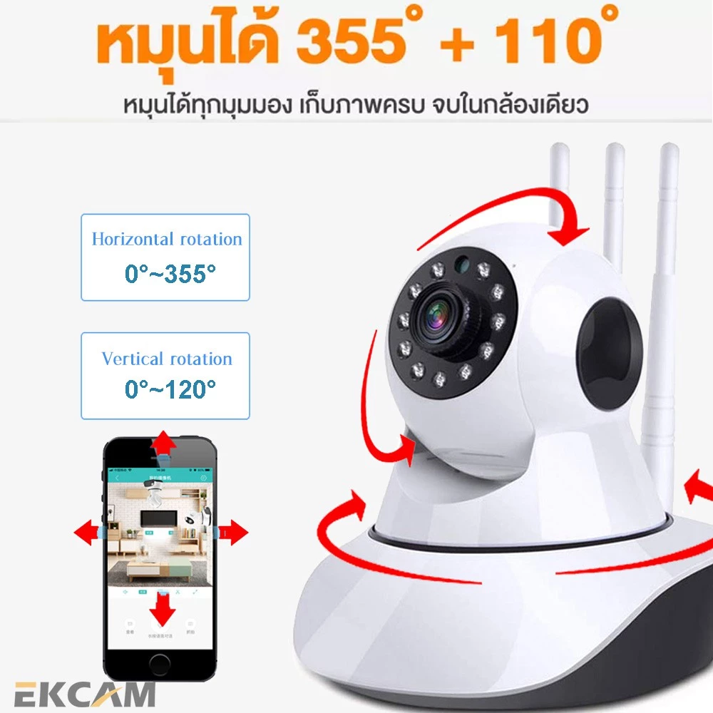 กล้องวงจรปิด 5G มีภาษาไทย 5ล้านพิกเซล ระดับล้านพิกเซล ภาพคมชัด สามารถใช้การ์ดหน่วยความจำ V380pro กล้องรักษาความปลอดภัย thumbnail 6