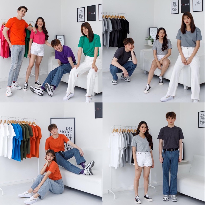 st.f_shop เสื้อยืดเนื้อผ้าคอตตอนผสม เรียกได้ว่าเป็นส่วนผสมที่ลงตัวค่ะ เนื้อผ้าจะมีความนุ่ม สัมผัสดี ใส่สบายจริงๆ
