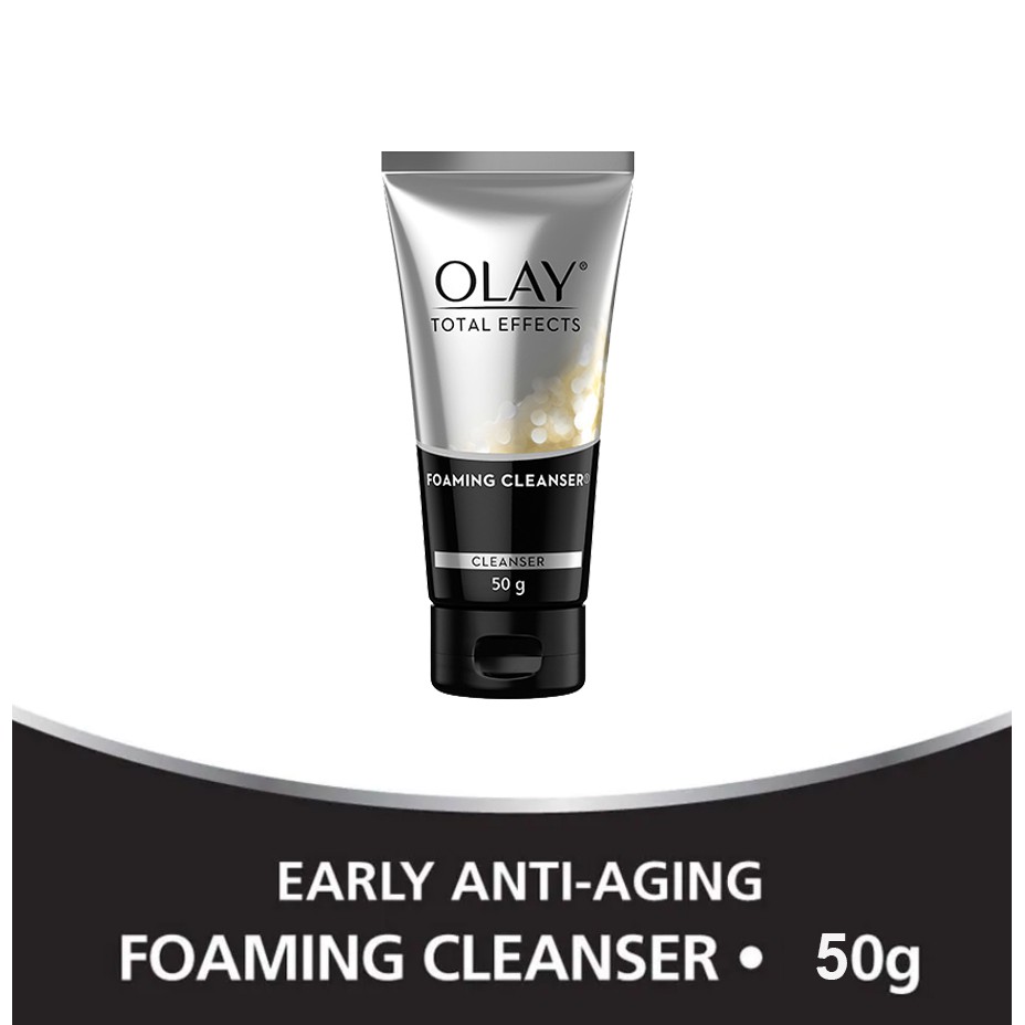 Olay total effects foaming cleanser 50 g โอเลย์ โฟมล้างหน้า ช่วยขจัดความมัน โฟมล้างหน้าสิว ลดความหมอ