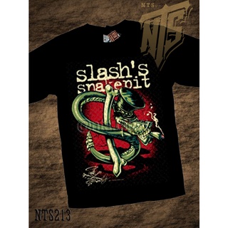 เสื้อยืดผ้าฝ้ายพรีเมี่ยม  213 Slashs Snakepit ROCK เสื้อยืด เสื้อวง เสื้อดำ สกรีนลายอย่างดี ผ้าหนา  T SHIRT S M L