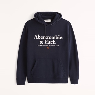 เสื้อกันหนาวลําลอง มีฮู้ด พิมพ์ลายโลโก้ Abercrombie &amp; Fitch ทรงหลวม สไตล์คลาสสิก สําหรับผู้ชาย 310695-1 Af