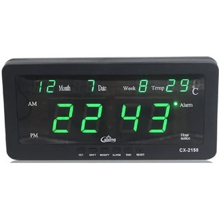 นาฬิกาดิจิตอลหน้าจอLED รุ่น CX-2158 นาฬิกาตั้งโต๊ะ นาฬิกาแขวนผนัง นาฬิกาติดรถ พร้อมสายชาทและอแดปเตอร์ มีหัวเสียบบนรถ