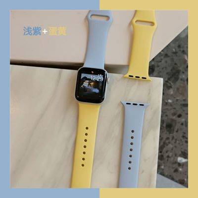 ⌚ สาย applewatch  ⌚ ปรับให้เข้ากับ iWatch1-6 รุ่น SE ทั่วไปของ Apple Watch ตารางที่มีซิลิโคนสองสี Applewatch4 สันทนาการ