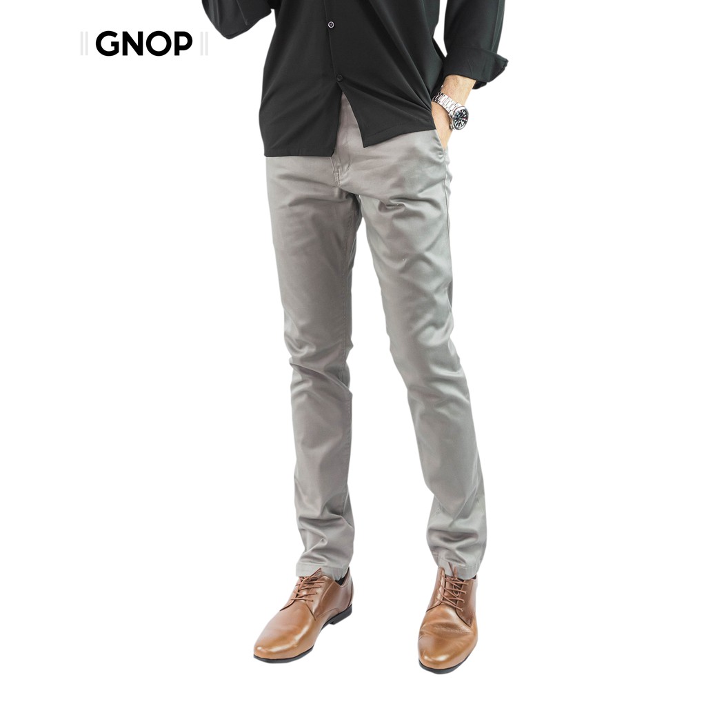 GNOP กางเกงชิโน่ ผ้ายืดนุ่ม ทรงขากระบอกเล็ก กางเกงสแลคชาย รุ่น G511