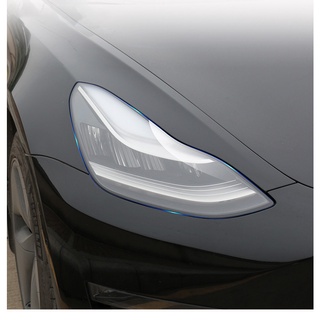 Tesla อุปกรณ์เสริมFront Headlam Car Styling Sticker For Tesla Model XSY 3 Headlams TU Smoked Black Headlights rotector F